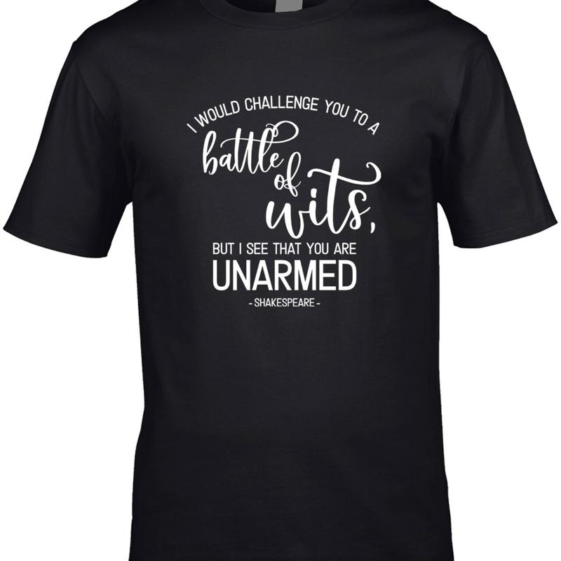 Battle Of Wits Shakespeare Men S T Shirt Funny Sarcasm Playwright Actor S разноцветный