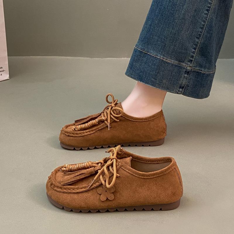 Loafers Children's 2025 New Popular Versatile Tassel Light Soft Sole Not Tired Feet Casual Shallow Mouth Single Shoes