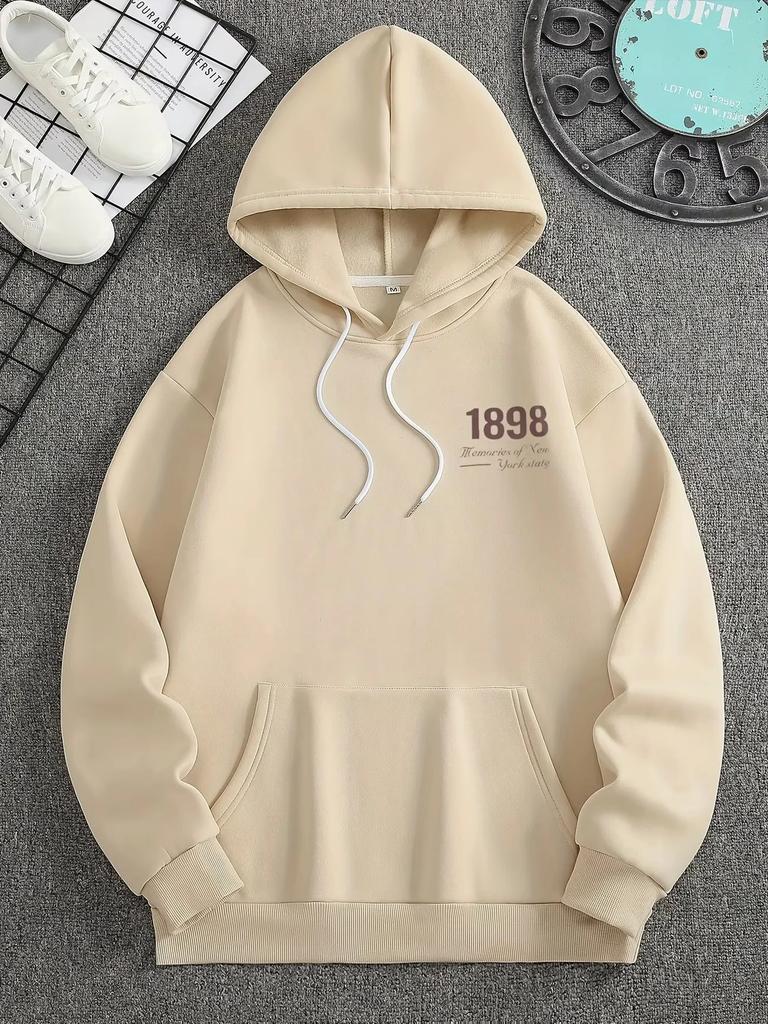 Men's Retro Brooklyn 1898 Pattern Fashion Retro Hoodie Casual Street Style Autumn_Winter Hoodie hoodie sweatshirt hoodies