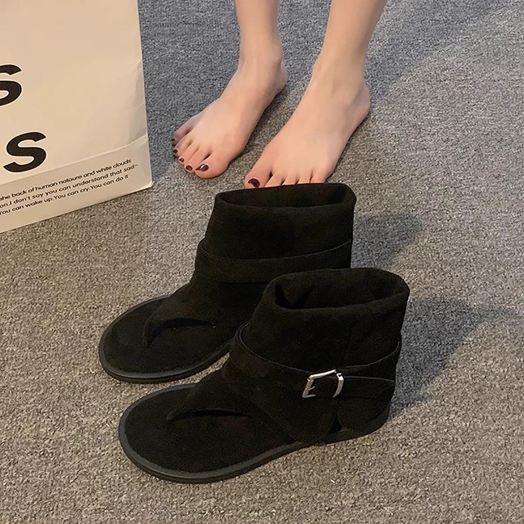 Retro Babes Toe Cool Boots Women's Summer New Fashion Versatile Flat Sandals Tide