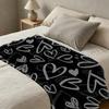 Heart Series Flannel Fleece Throw Blanket Soft, Cozy Warm Short Plush, Ideal for Single Bedroom, Home Relax, Halloween & Christmas Use