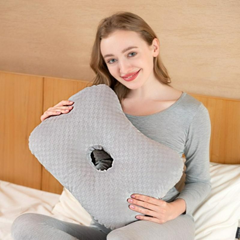Pernă pentru Piercing Ureche cu Umplutură de Bumbac Pernă Respirabilă Ergonomică cu Orificiu pentru Ureche Pernă Portabilă Confortabilă pentru Cercei