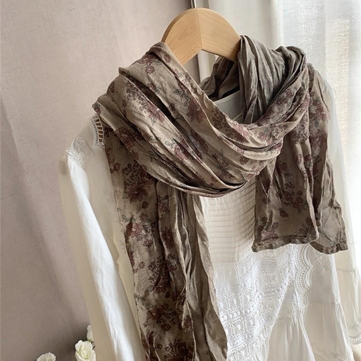 

Korean Order Mori Floral Scarf Women s Autumn and Winter Literary Atmosphere Long Shawl Summer Sunscreen 70-200cm