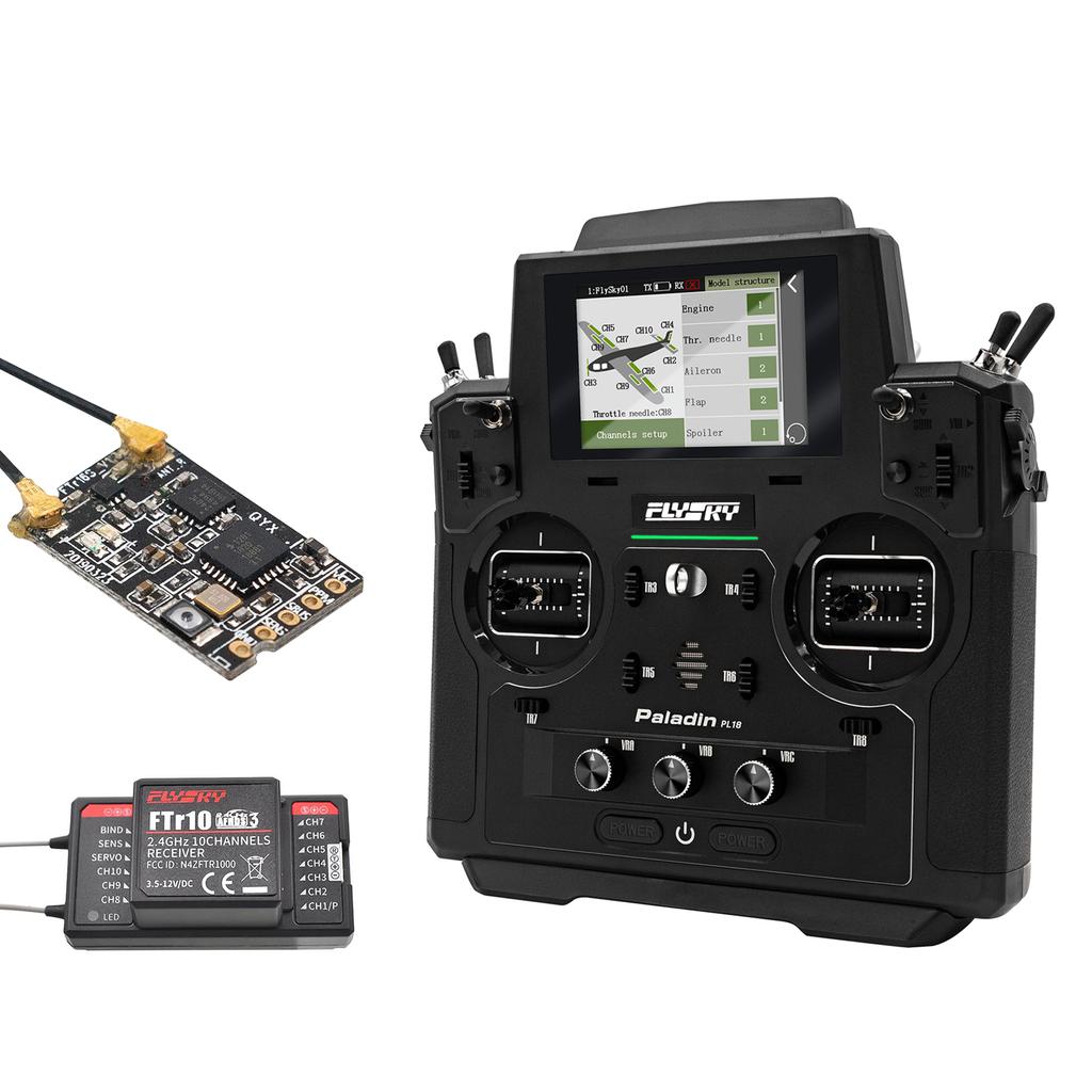 Flysky Paladin PL18 2.4G 18CH Radio Transmitter with FS-FTr10 FTr16S Receiver HVGA 3.5 Inch TFT