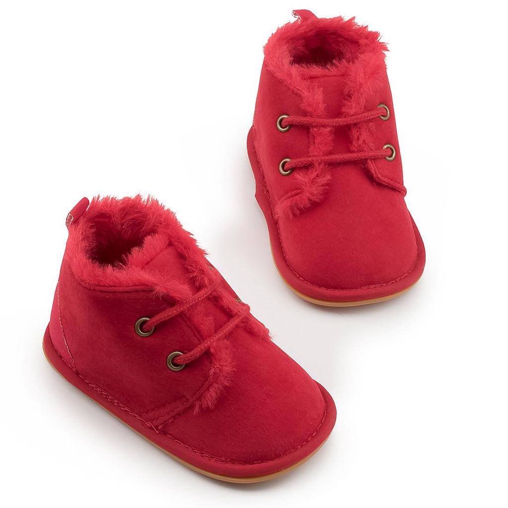 Autumn/Winter Baby Walker Shoes - Warm Velvet, Non-slip Rubber Sole, Cozy Cotton
