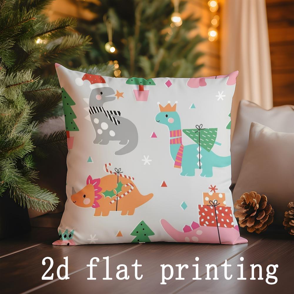 Wohndekor Weihnachten Cartoon Muster Kissenbezug Geeignet für Sofa Schlafzimmer Auto Kissenbezug Kissen Rechteckiges Rückenkissen