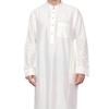 Men's Stand Collar Polyester Robe with Pocket - Arab Middle East Style, Qatar