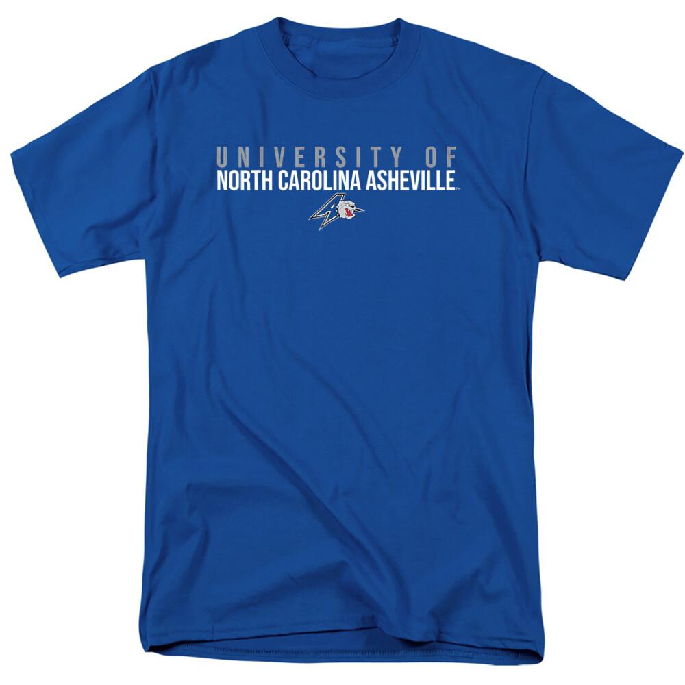 University of North Carolina Asheville Adult T-Shirt Stacked, Royal Blue, S-5XL S