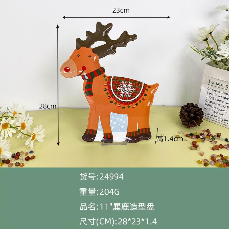 Christmas Plastic Tableware Decoration Plates Christmas Trees Pumpkin Plates Snowman Shapes