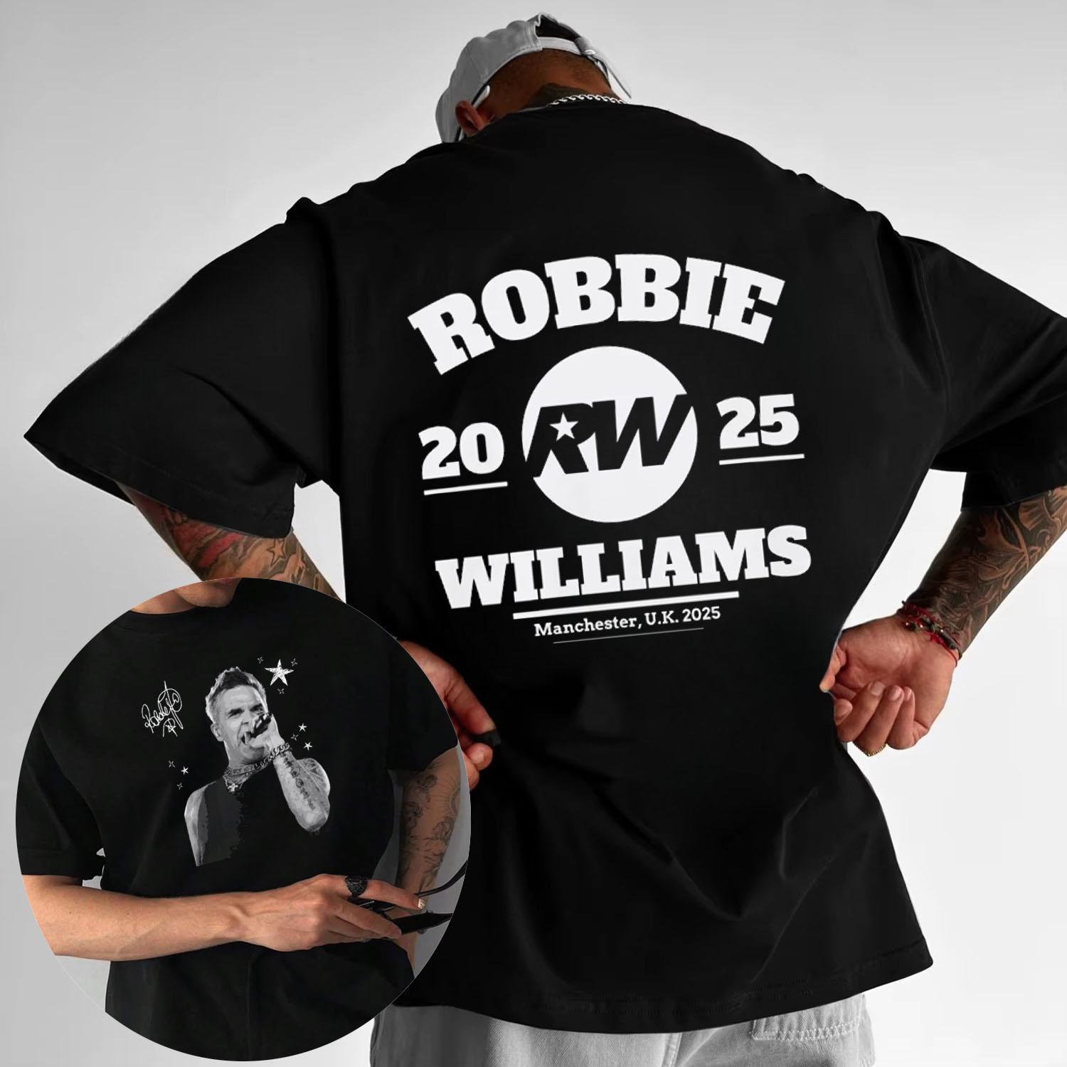 2025 Robbie Williams Unofficial Mens Tshirt Live Tour Music Fan Concert Cotton Tshirt Gift Highend Super Top Tshirt M