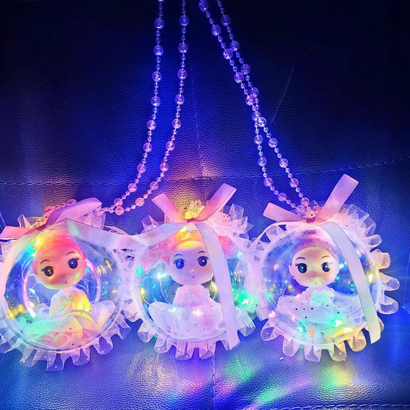 2Pcs Cute Glowing Ball Doll Lantern Toy Children'S Girls Glowing Doll Lantern Cartoon Doll Light Pendant Party Gift