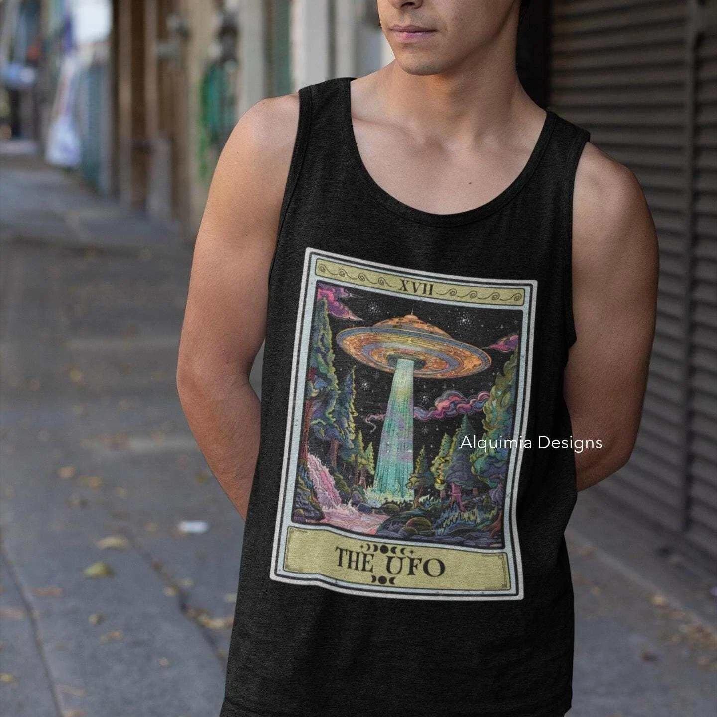 The UFO Tarot Card Tank Top, Alien S