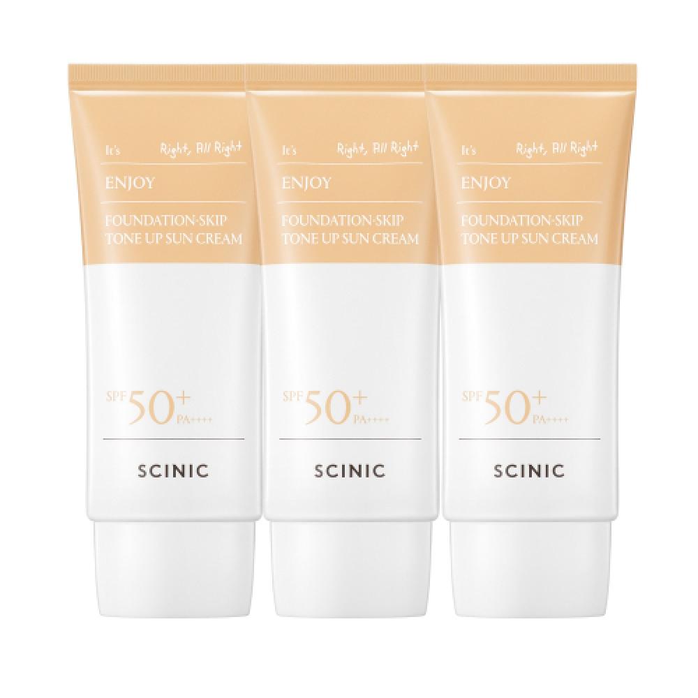 Scinic Enjoy Padesskip Tone Up Sun Cream 50g 3 Pcs Spf50+pa++++ FREE