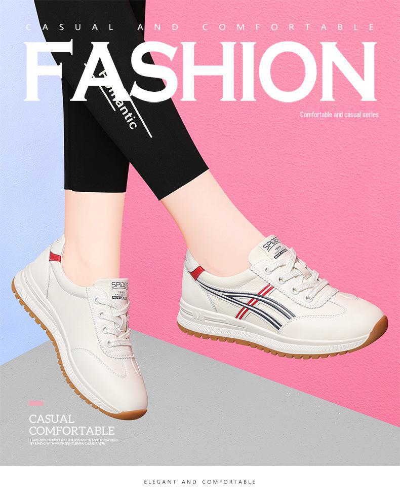 Women's Soft-Soled White Sports Shoes - Lightweight, All-Season, Casual Running & Travel Footwear for Spring & Autumn 2024