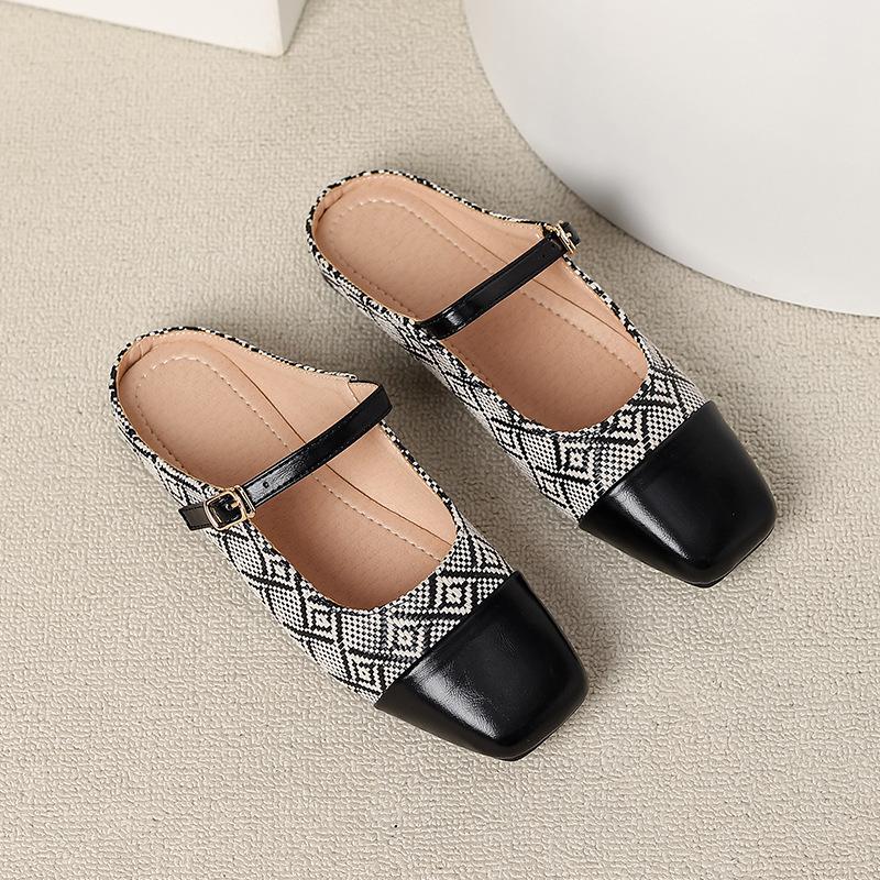 Летняя обувь Женские плоские сандалии Модный бренд Женские туфли Мэри Джейн Черные Белые Желтые Большой размер 43 35 чёрный 2418₽