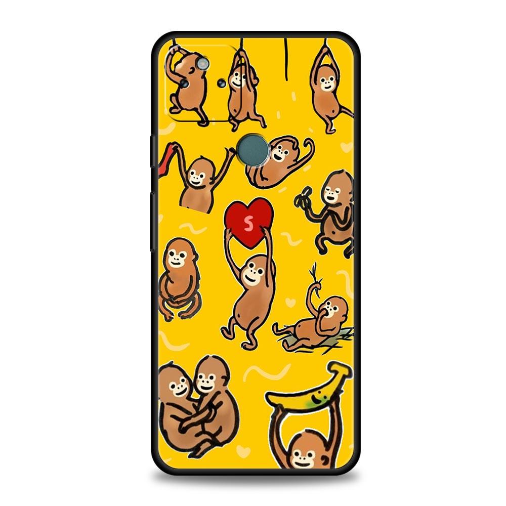 Monkey And Banana Phone Case Cover for Google Pixel 10 9 8 7 6 9A 8A 7A 6A Pro Shockproof Soft TPU 9 Pro XL Shell Capas Fundas