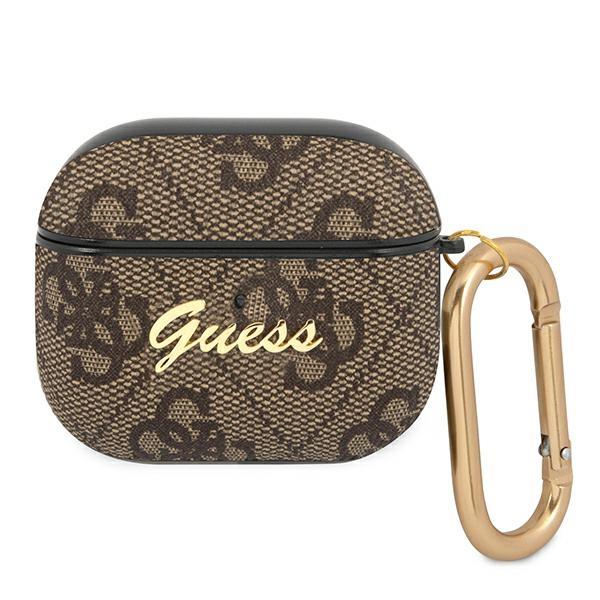 Guess Gua34Gsmw Airpods 3 Coverbrązowy/Brown 4G Script Metal Collection