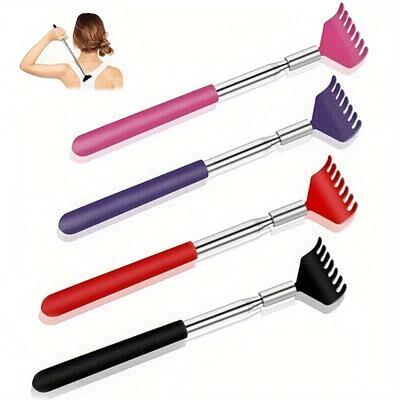 4-Pack Retractable Metal Back Scratcher Instant Itch Relief Extendable & Portable Telescoping Scratching Tool for Men Women