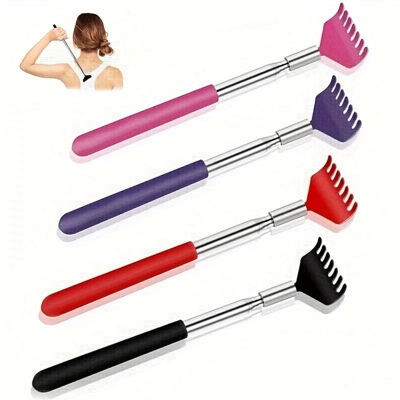 4-Pack Retractable Metal Back Scratcher Instant Itch Relief Extendable & Portable Telescoping Scratching Tool for Men Women