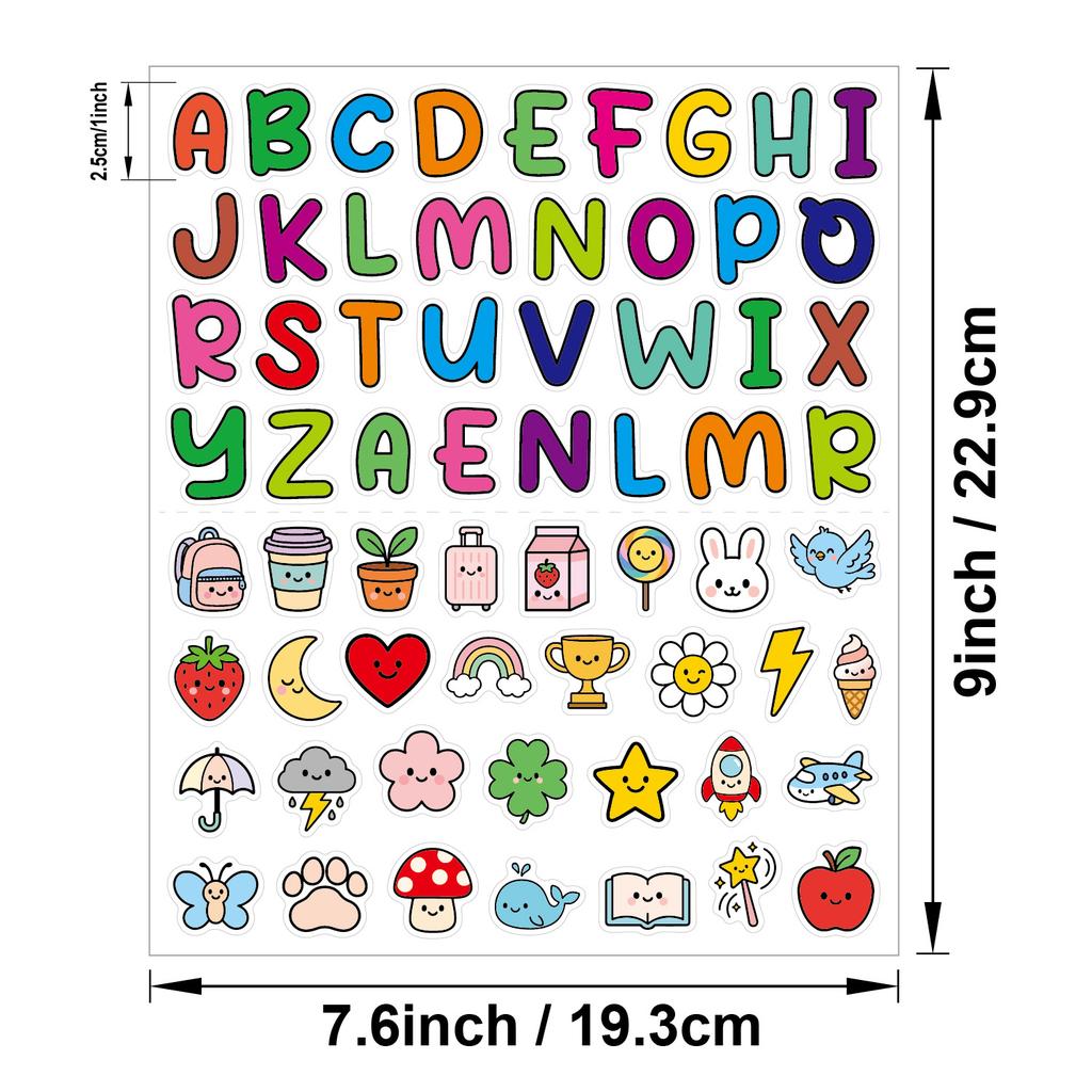 Water Cup Letter Sticker Cartoon Cute Touch Film Anti-slip Water Cup Lunch Box Mobile Phone DIY Gift Letter Sticker