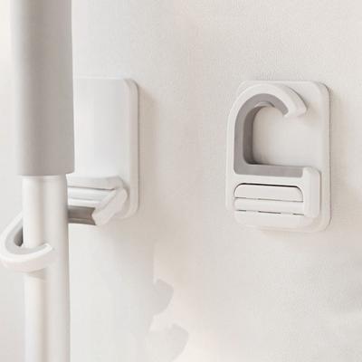 3Pcs Plastic Broom Holder Self-adhesive Space Saving Broom Mop Clip Waterproof Wall Mounted Broom Brush Organizer Kitchen