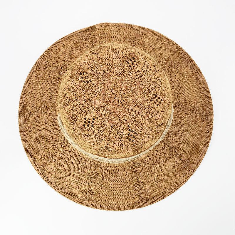 Neuer einfacher faltbarer Reiseurlaub Sonnenschutz Strand Fischerhut Strohhut Damen Sommer Sonnenschutzhut