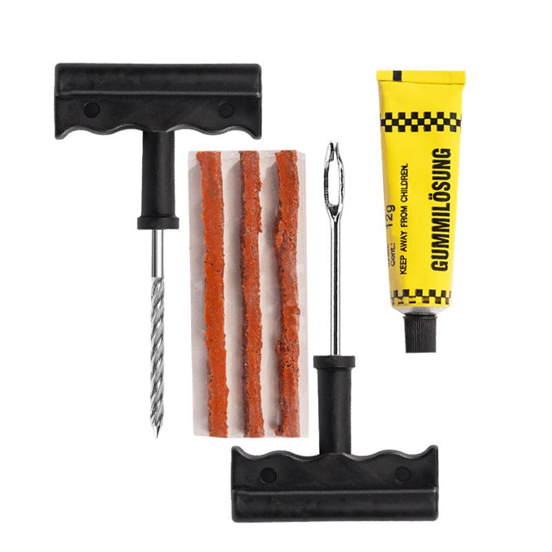 6-Piece Car & Motorcycle Tire Repair Kit - Vacuum Puncture Strips for Emergency Use