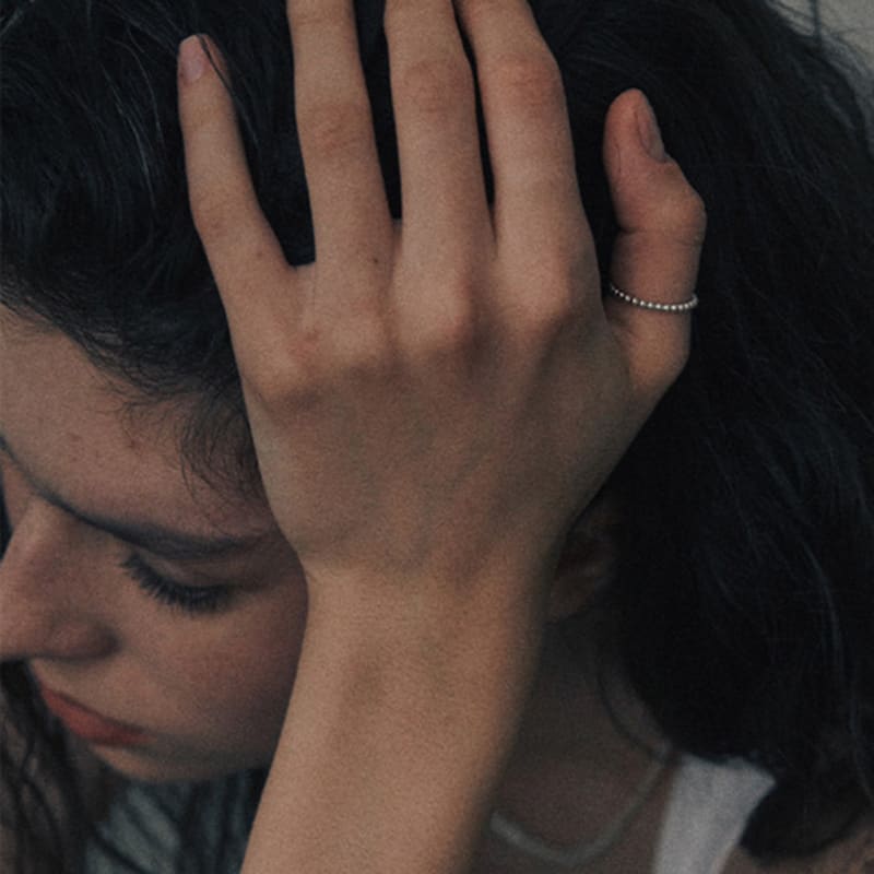 green [925 silver] Five.silver.211 / ball ring