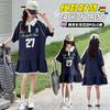 Girls' Summer Dress College Style Polo Collar Short Sleeved Dress 2026 New Children's Korean Casual Long Dress