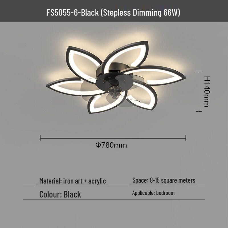 Silent Modern Flush Mount Ceiling Fan Light for Living Room/Bedroom