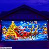 2D flach 1 Stück Weihnachten Polyester-Banner, Weihnachtsmann und Rentier Garagentor-Dekoration, geeignet für Feiertagsdekoration