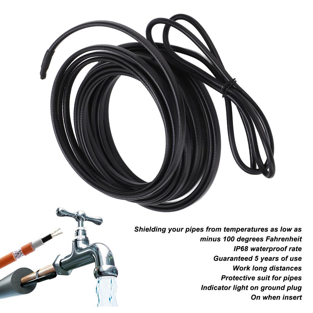 Pipe Heating Cable Self Adjustment Freeze Proof Electric Heat Tape with Explosion Proof Plug 10meter for PVC Hose UK Plug 220V