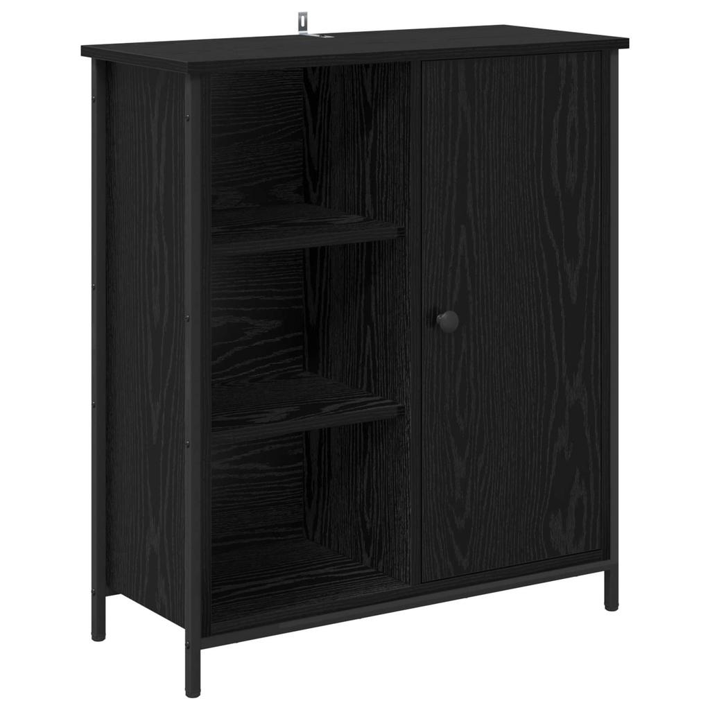 Sideboard in Black Oak Look 70 x 30 x 80 cm Engineered Wood