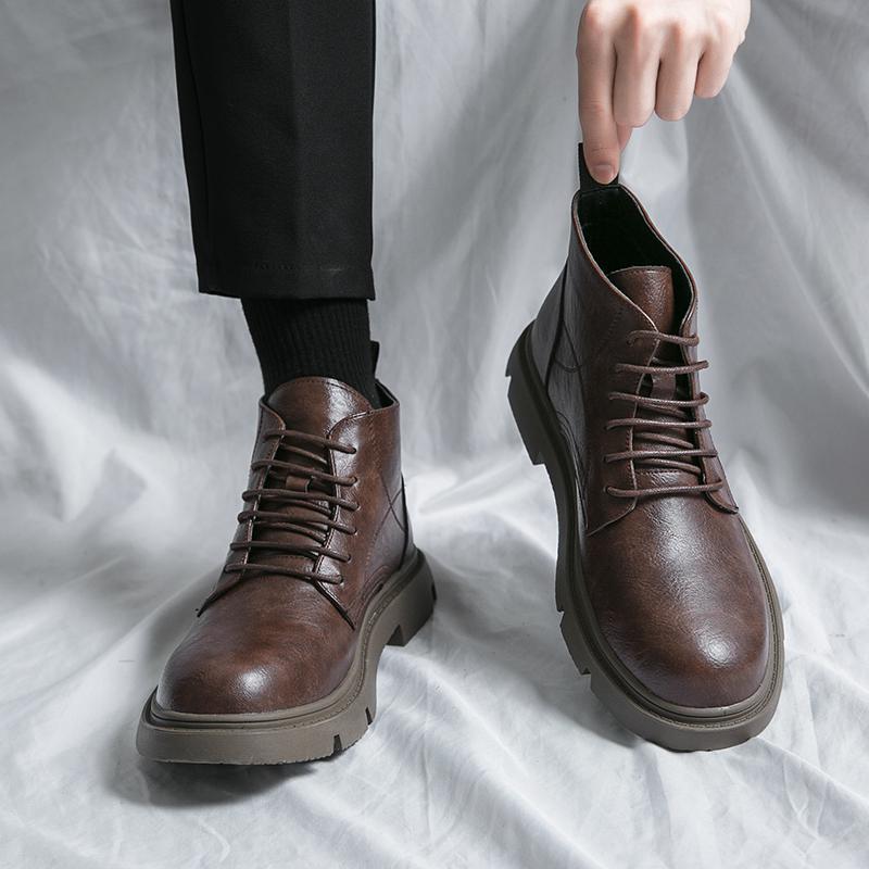 

Мужские свадебные туфли кожаные туфли корейская версия высокие кеды повседневные кожаные туфли микрофибра высокие мужские туфли одинарные туфли 44 коричневый