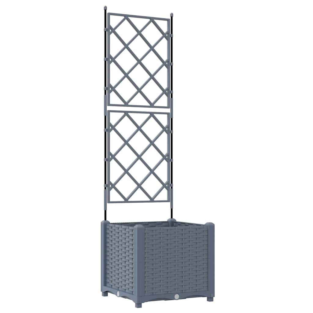 Garden Planter Light Gray 40 X 40 X 143 Cm Plastic
