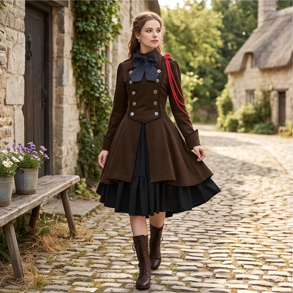 Women's Long Sleeve Gothic Dress with for Halloween