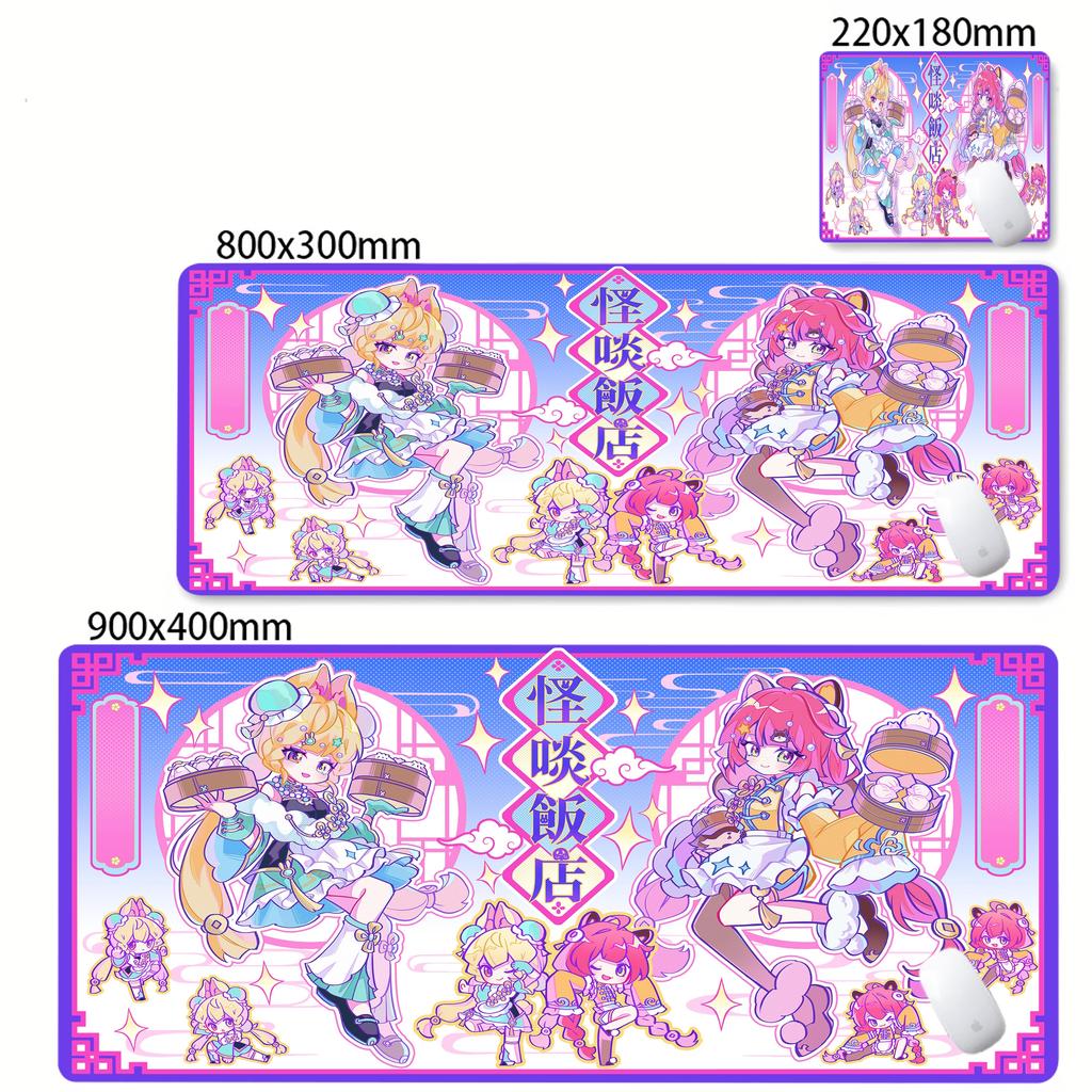 XXL Pastel Pink Anime Girl Mouse Pad Aesthetic Kawaii Mousepad Desk Mat Breathable Fabric Non Slip Rubber Base Desktop Mausepad