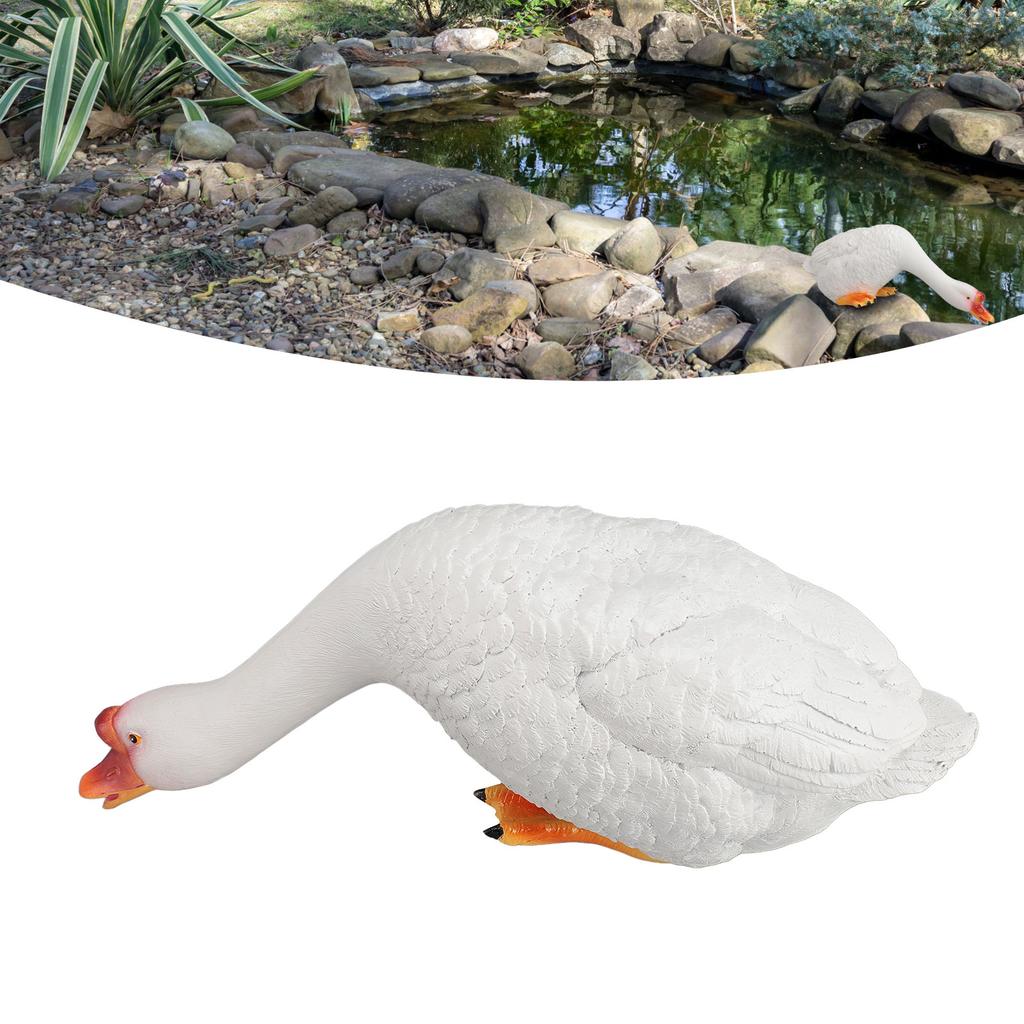 Resin Goose Statue Garden Decor Figurine Ornament for Pool Side Lawn Yard Outdoor Decoration Funny Housewarming Gift