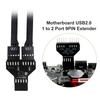 Motherboard USB2.0 9Pin Extension Cable Adapter 1 To 2 USB HUB USB2.0 9 Pin To USB3.0 19Pin Conversion Adapter for RGB Lamp Fan
