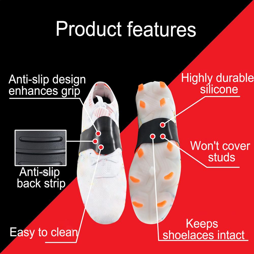 1pair Shoe Lace Band Soccer Silicone Soccer Cleats Lace Bands Football Accessories High Grip Design Elastic Protector Keeps Laces Tied