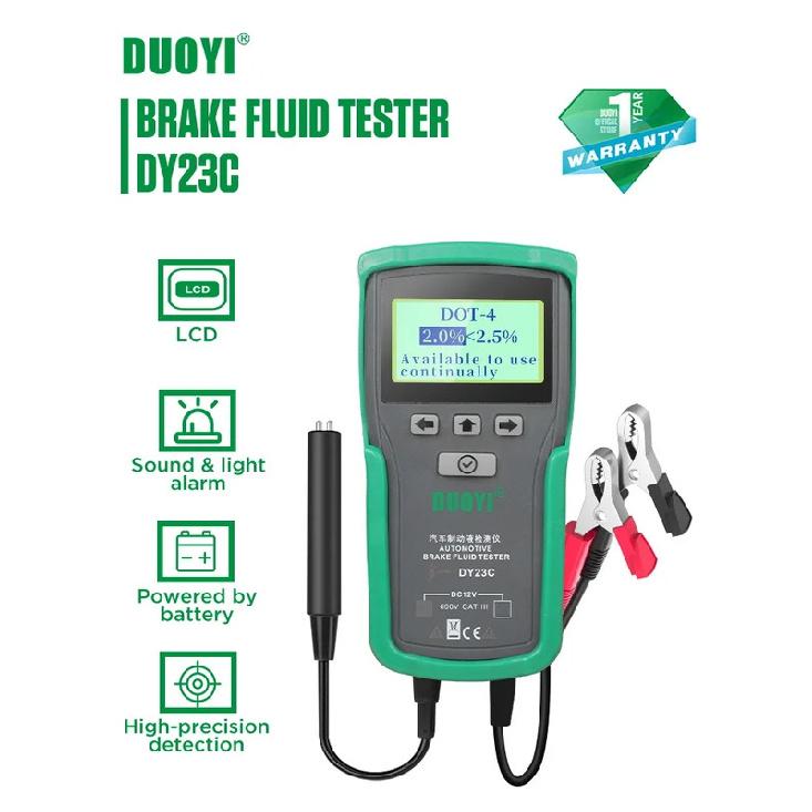 DUOYI DY23C Car Brake Fluid Detector Tester Automotive Brake Fluid Water DOT 3/4/5.1 Content Check Universal Oil Quality Tools