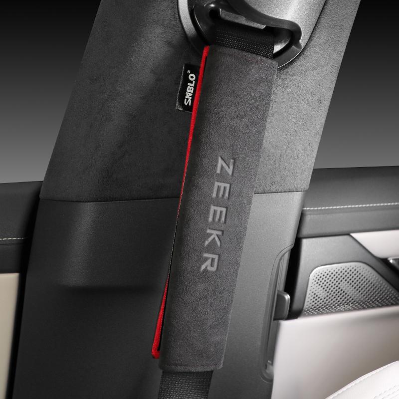 For ZEEKR 001 007 009 Seat Interior Accessories Car Safety Belt Cover Shoulder Alcantara Suede Protector Styling 2024 2023 2022