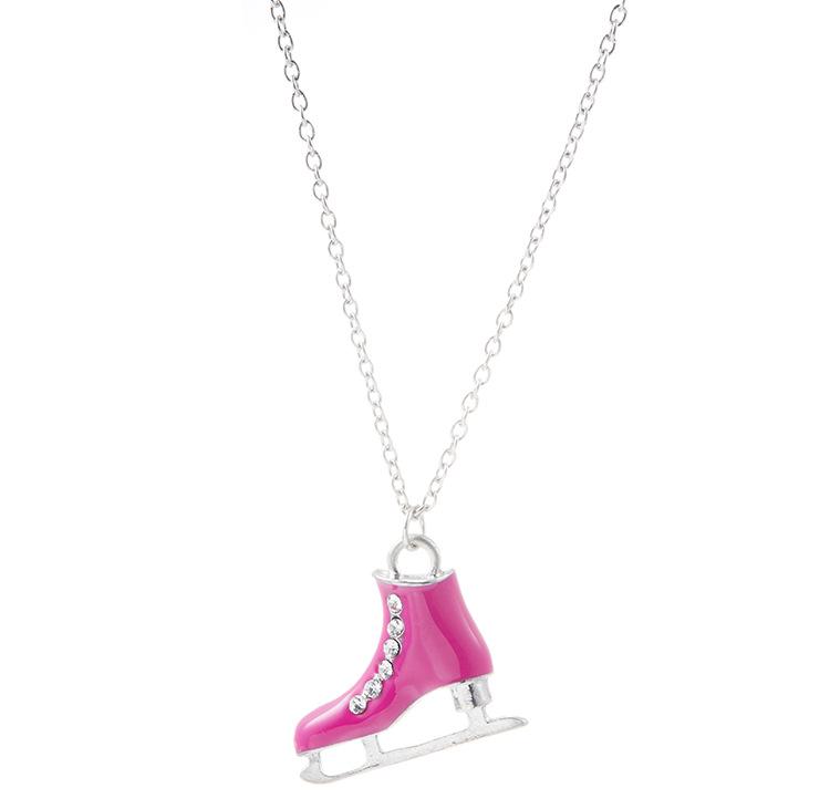 Multicolor Ice Skates Pendant Necklace with Alloy Sweater Chain