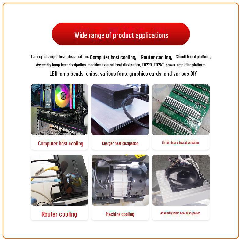 Aluminum Heat Sink 150x100mm, 11x11x5mm Strip for CPU Electronic Chip Dissipation