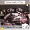 Comforter Romantic Double Wolf Pattern 3D Printed Anime Wolf Duvet Comforter Polyester Soft Comfortable Dormitory Bedroom Set