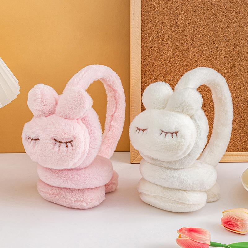Korean Style Plush Rabbit Earmuffs for Girls – Cute Winter Ear Warmers