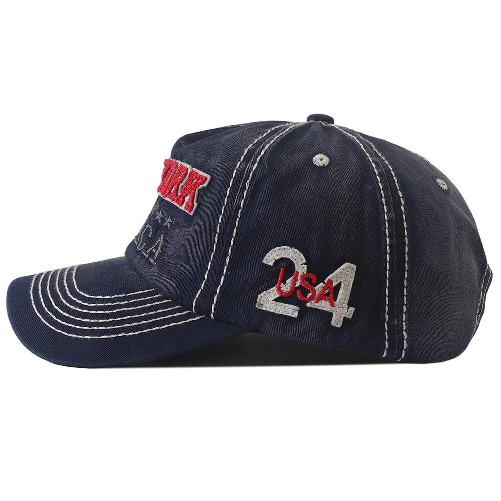 Vintage Washed Cotton Baseball Cap Men Women New York Embroidered 5 Panel Duckbill Hat Fashion Spring Summer Sunscreen Caps