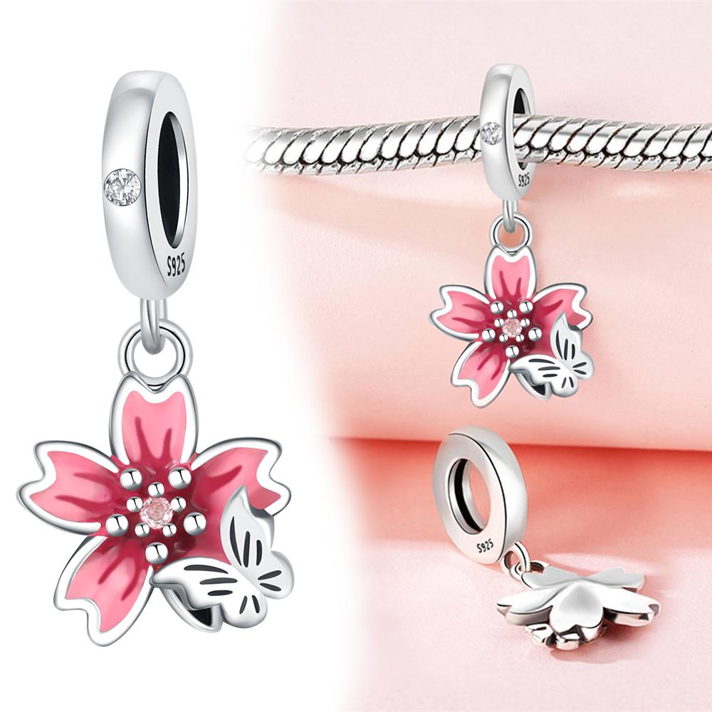 Copper Colorful Butterfly Tassel Charm Pendant Beads Fit Copper Original Bracelet For Women Jewelry Making