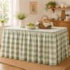 Pastoral Grid Party Decor Table Skirt Home Living Room Dustproof Dining Tables Cafe Dessert Table Background Table Surround