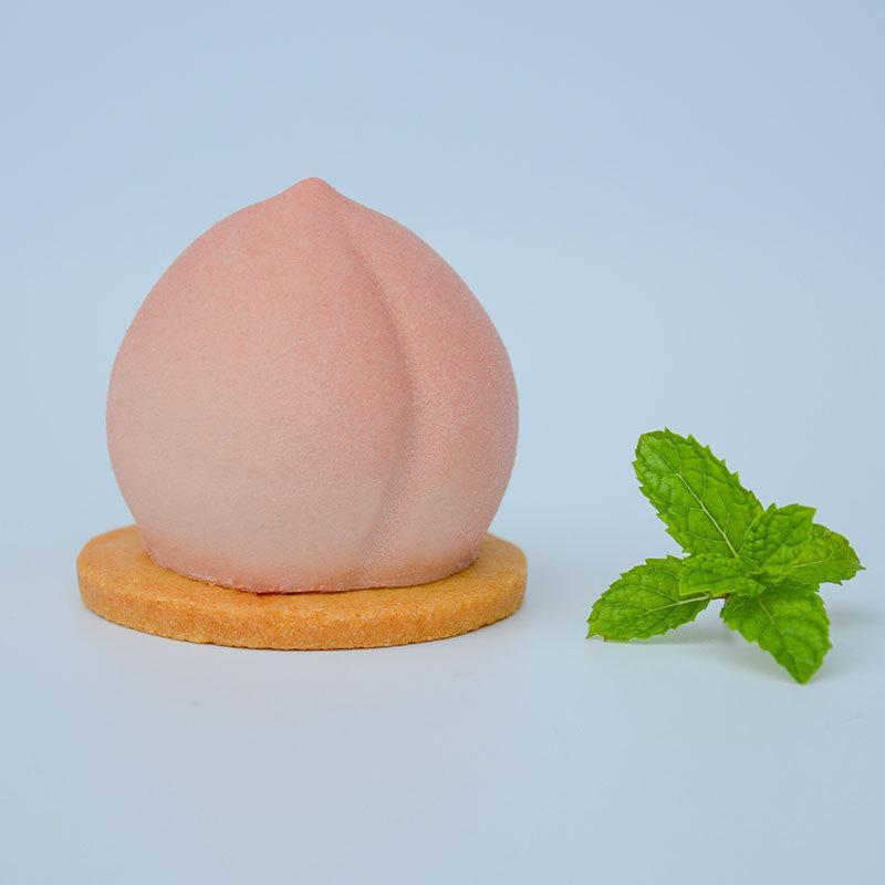 6 Cavity Peach Shaped Silicone Baking Mold Non-Stick Food Grade Reusable for Homemade Jelly Candy Chocolate Cake Dessert Making